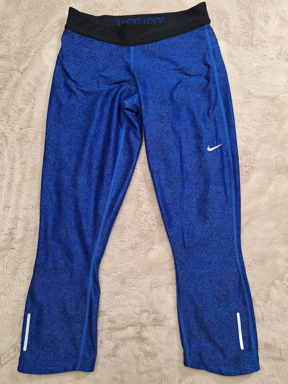 Nike Dri-FIT Women's Blue Speckled Compression Leggings Small 21" Inseam